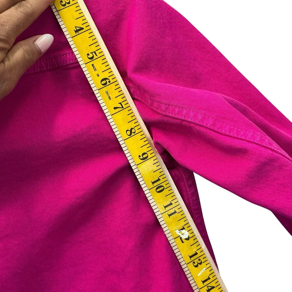 Made And Love Loft Denim Jacket Women’s Size Small Bright Pink - Picture 10 of 15